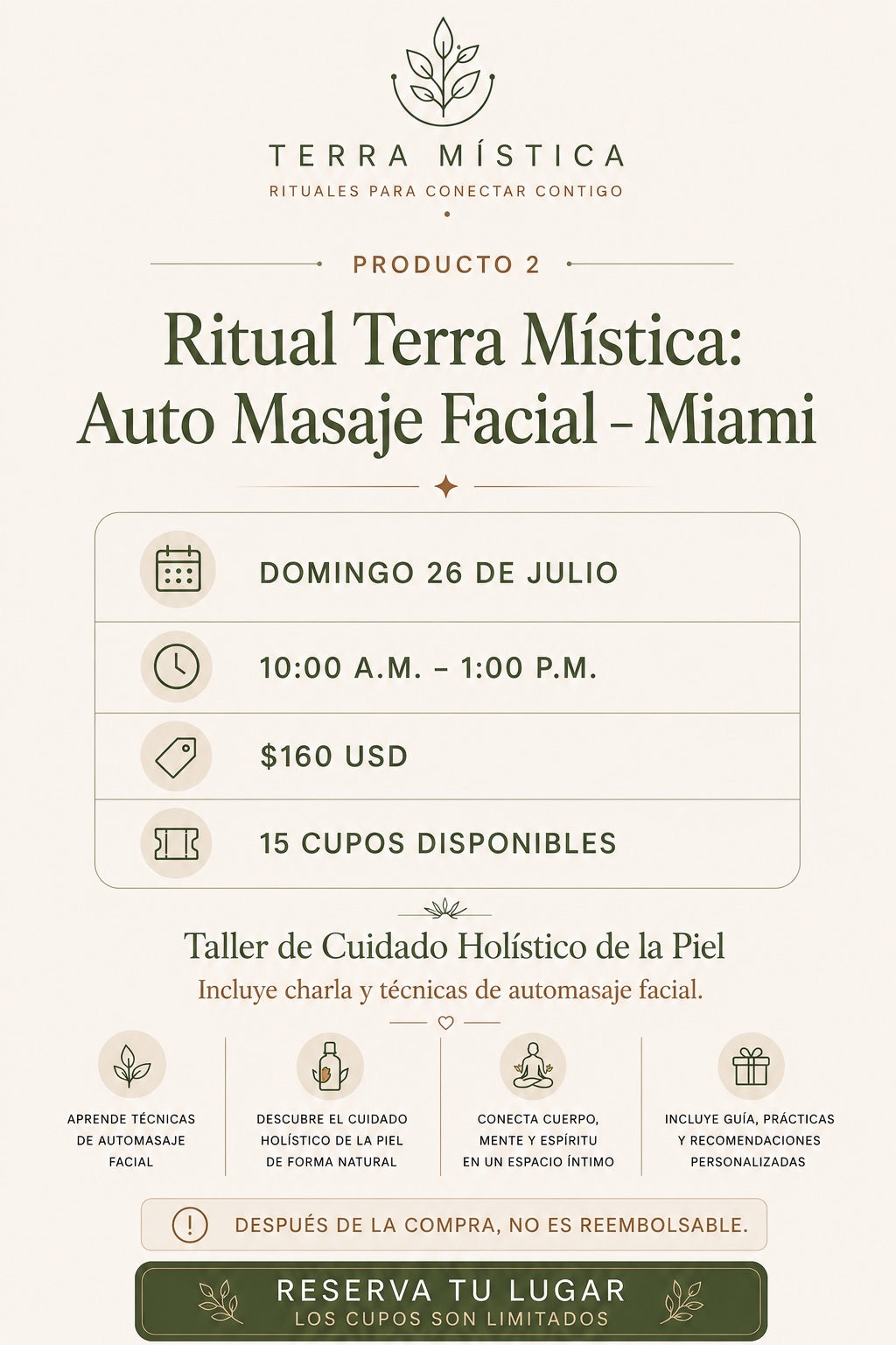 Ritual Terra Mística:  Auto Masaje Facial | Miami | Julio 26