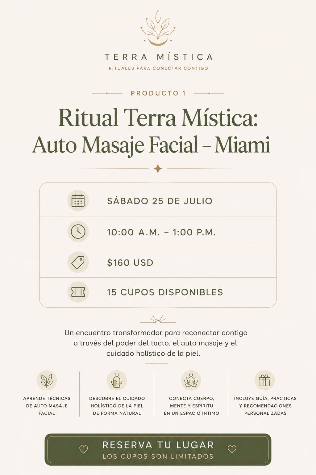 Ritual Terra Mística:  Auto Masaje Facial | Miami | Julio 25